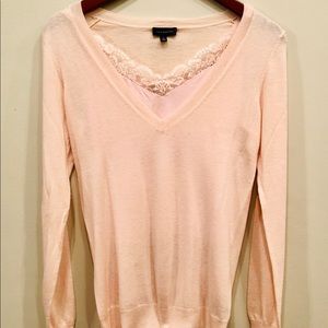 THE LIMITED V-Neck Sweater and Lace Camisole